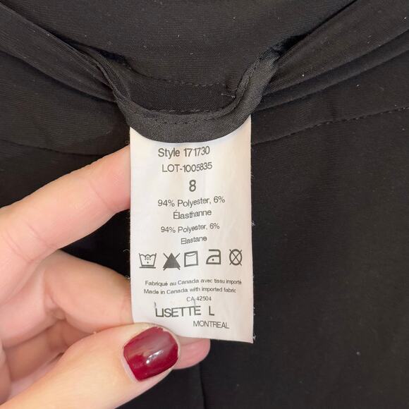 Lisette L Montreal Dress Pants Womens 8 Black Mid Rise Pull On Straight Career - Picture 9 of 9